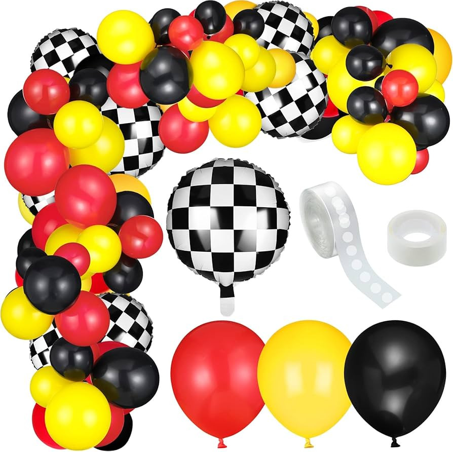 127 Pieces Car Race Balloons Party Supplies Race Car Theme Birthday Party Garland Arch Party Deco... | Amazon (US)