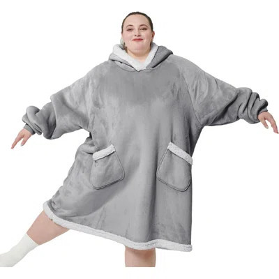 Bedsure Wearable Sherpa Blanket Hoodie With Sleeves 419GSM | Wayfair North America