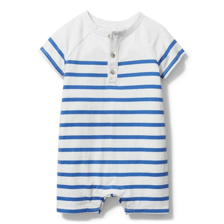 Baby Striped Henley Romper | Janie and Jack