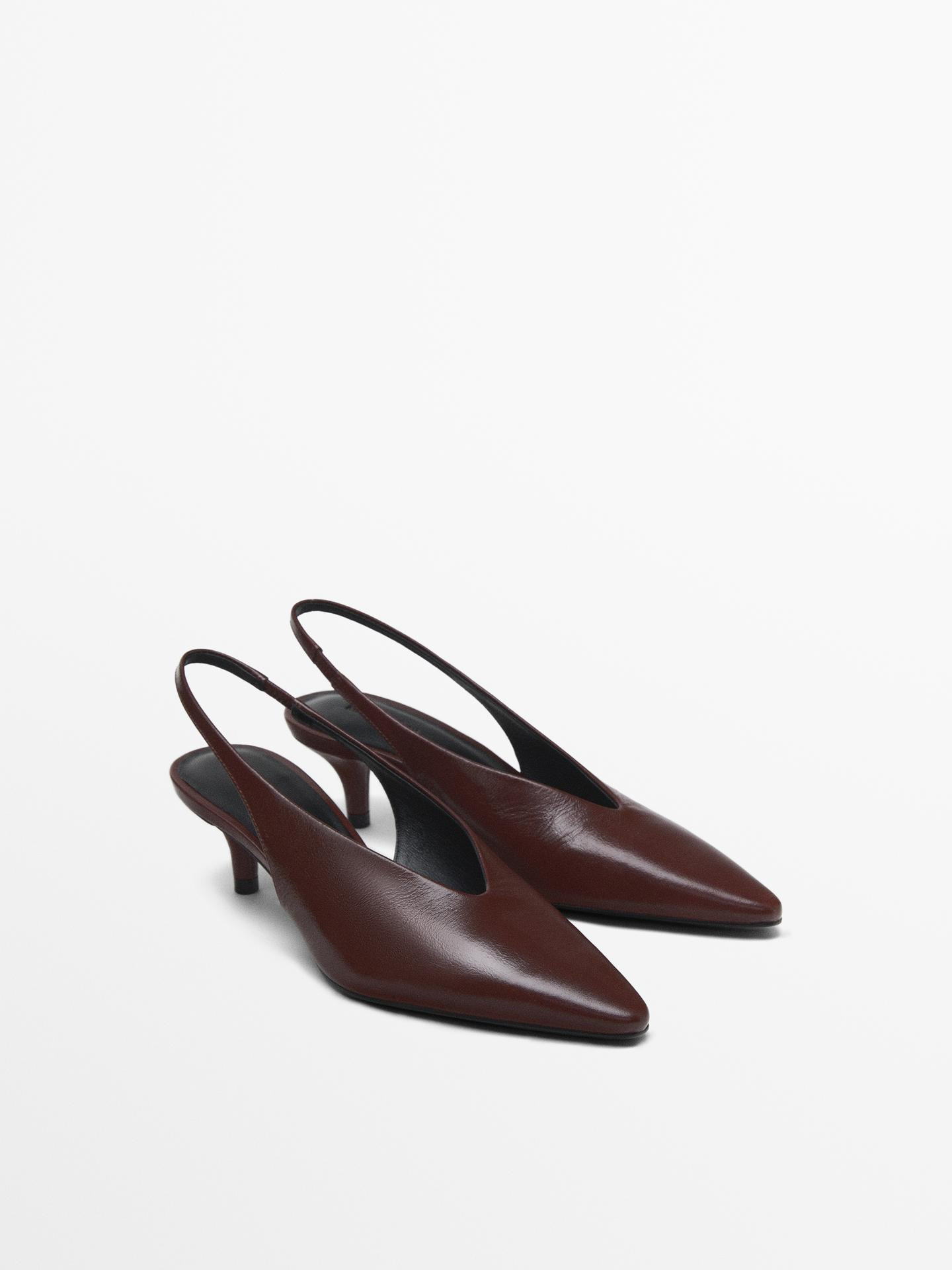 High-heel slingback shoes | Massimo Dutti US