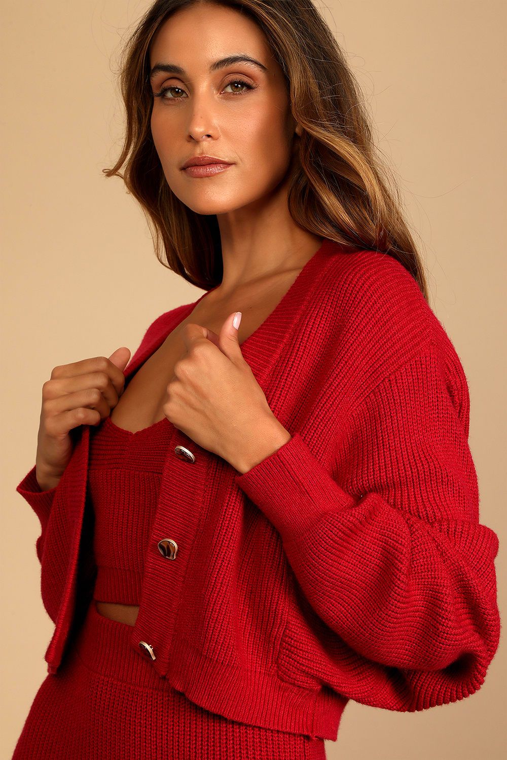More the Merrier Red Knit Three-Piece Sweater Dress | Lulus (US)