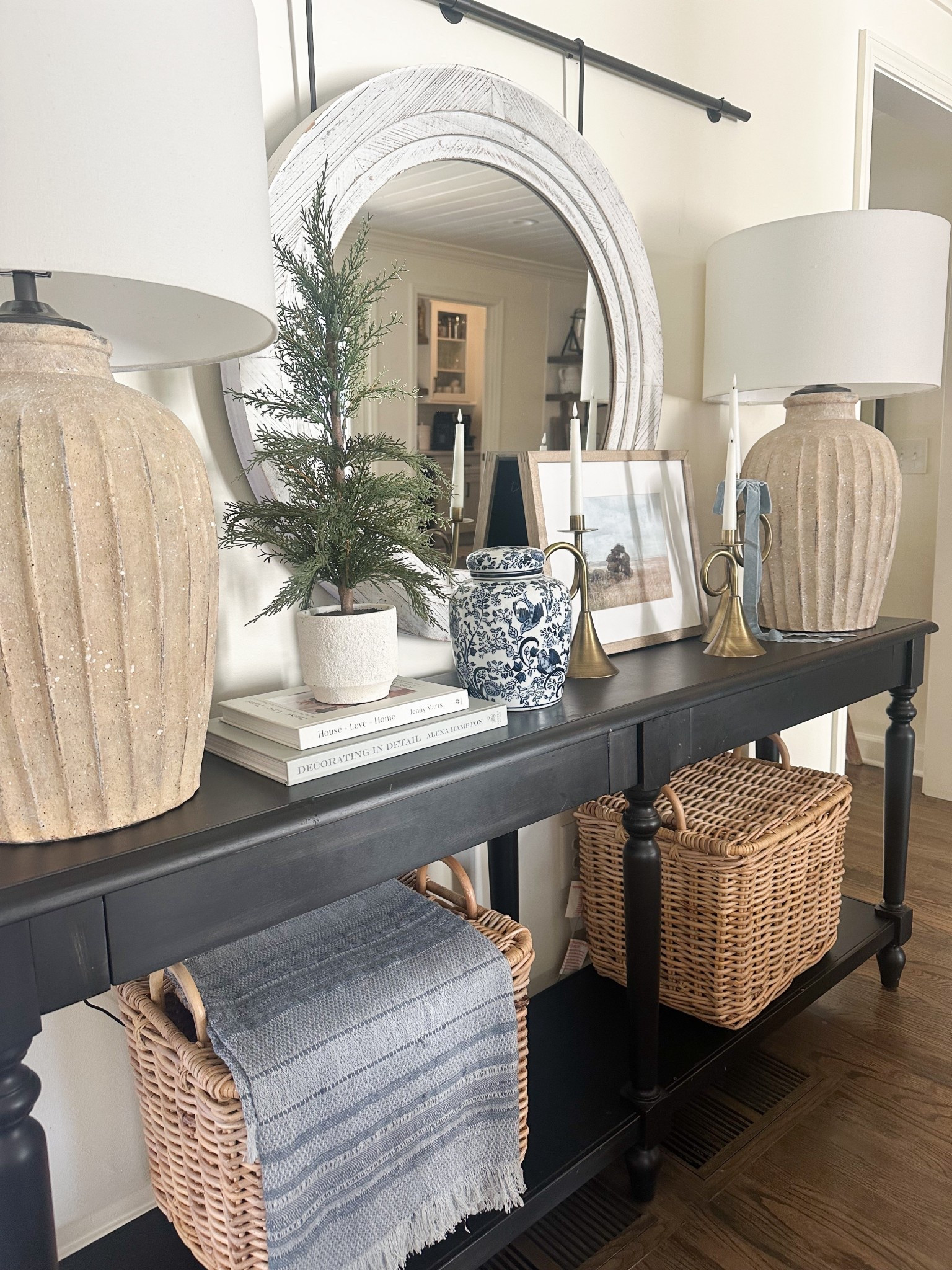 Holiday home styling, console styling, Christmas decor 


#LTKFindsUnder100 #LTKHome #LTKHoliday