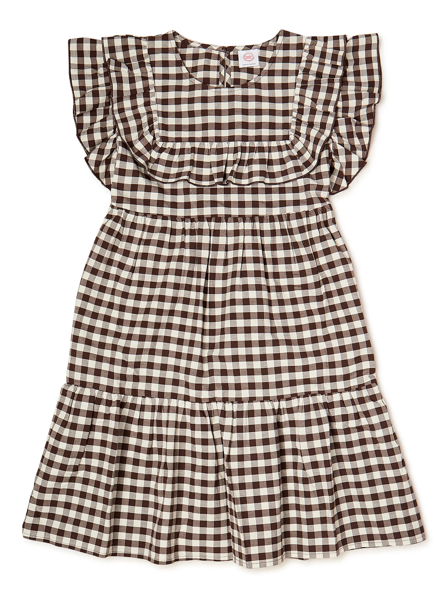 Wonder Nation Girls Ruffle Yoke Dress, Sizes 4-18 & Plus - Walmart.com | Walmart (US)