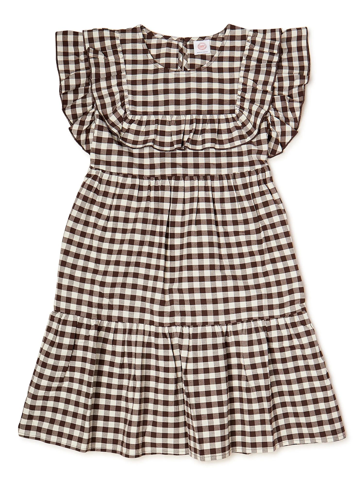 Wonder Nation Girls Ruffle Yoke Dress, Sizes 4-18 & Plus - Walmart.com | Walmart (US)