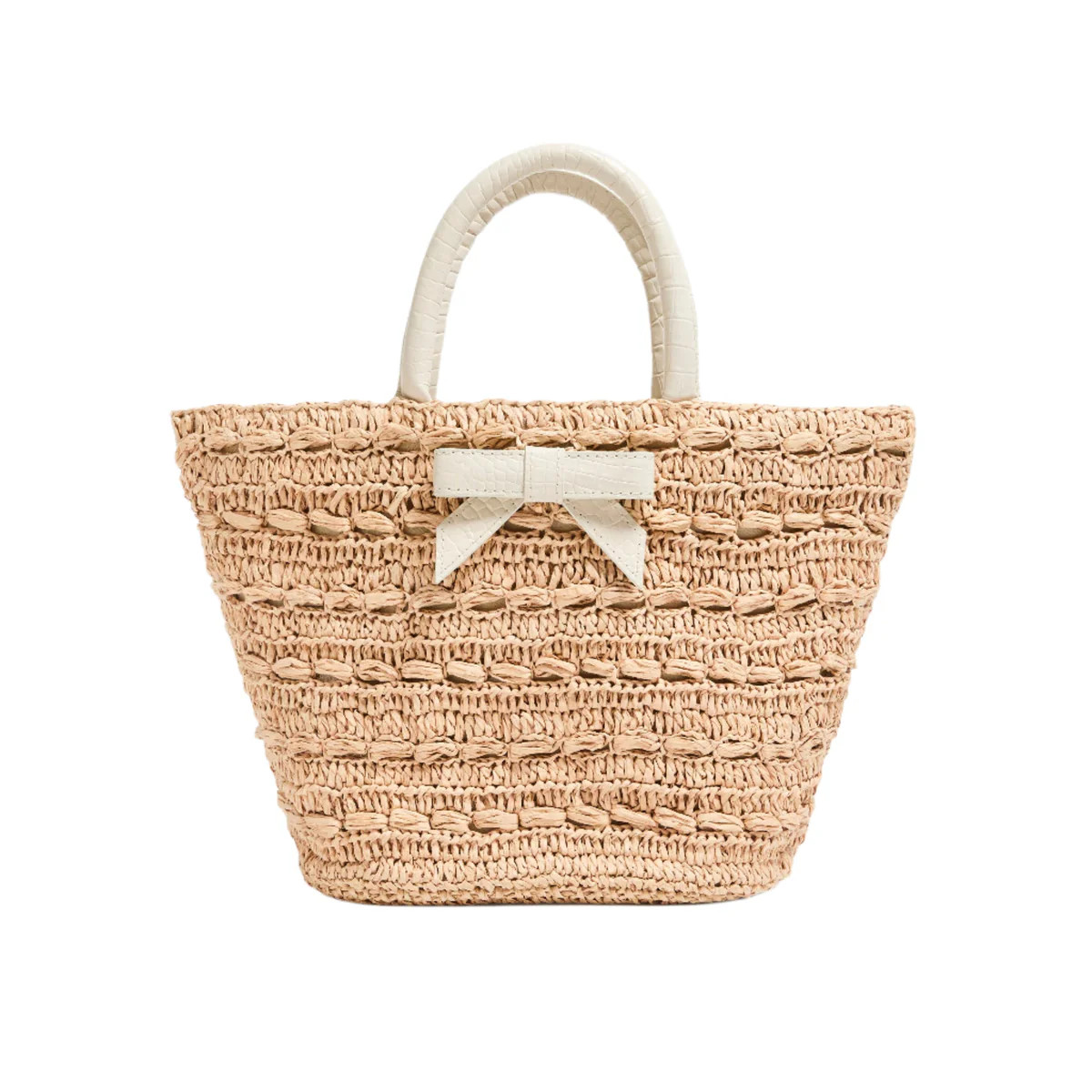 Petite Bow Tote Off White | Over The Moon