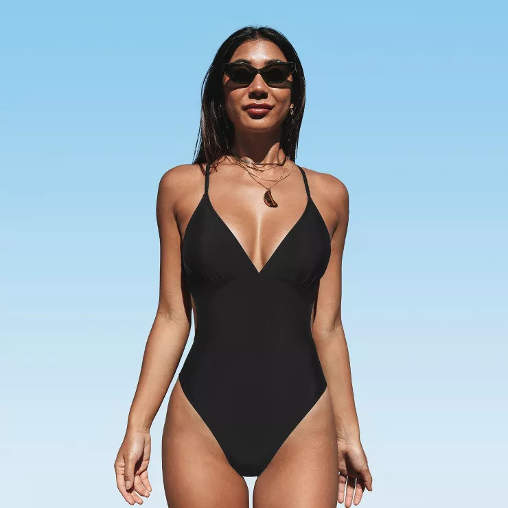 Women's Cutout Back Crisscross One Piece Swimsuit - Cupshe | Target