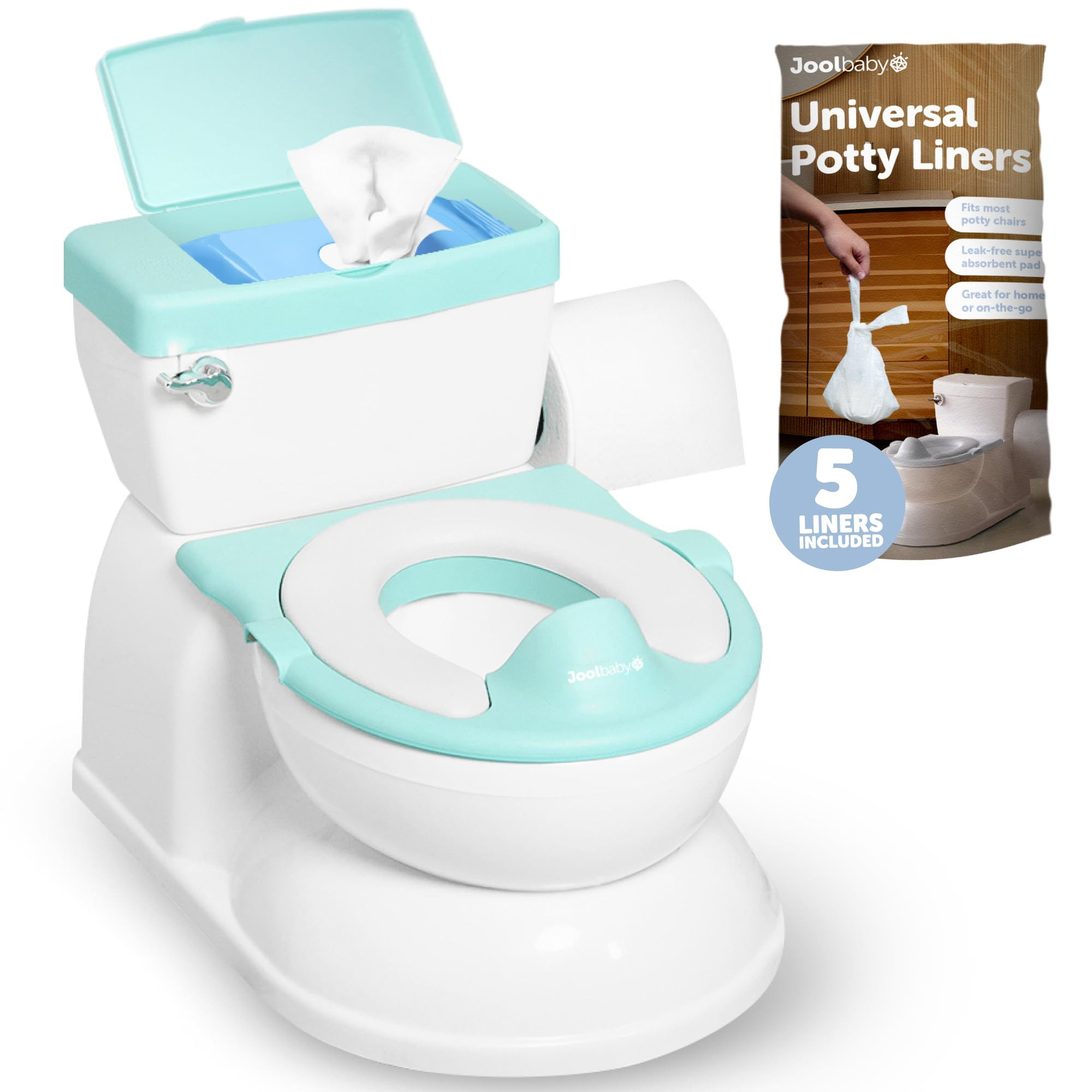 Real Feel 2-in-1 Potty with Wipes Storage, Flushing Sounds & Disposable Liners - Realistic Toilet... | Amazon (US)