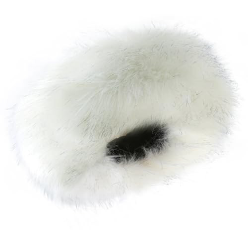 RANOME Faux Fur Headband for Women Elastic Fuzzy Thick Earmuffs Winter Headwrap Ear Muffs Furry Ear Warmers Cold Weather (White 2) | Amazon (US)