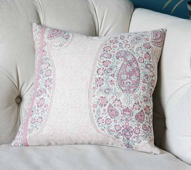 Peter Dunham - Isfahan in Raspberry - Pink Lumbar Pillow Cover | Etsy (US)