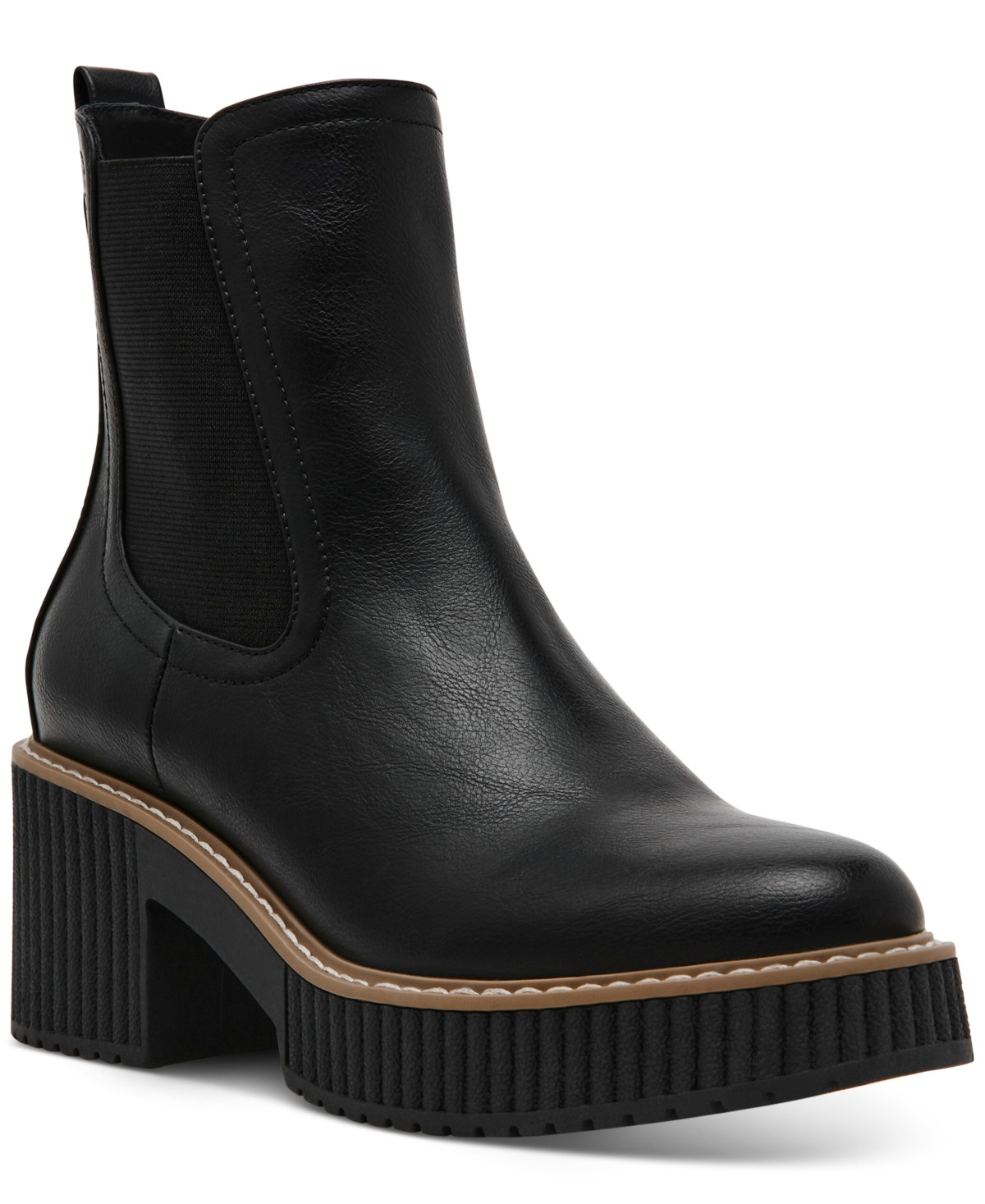Dv Dolce Vita Women's Darcel Lug Sole Platform Chelsea Booties - Black | Macy's