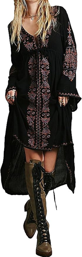 R.Vivimos Womens Cotton Embroidered High Low Long Dresses | Amazon (US)