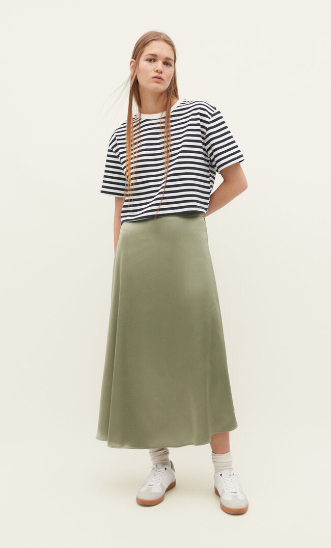 Striped cropped T-shirt | Stradivarius (UK)