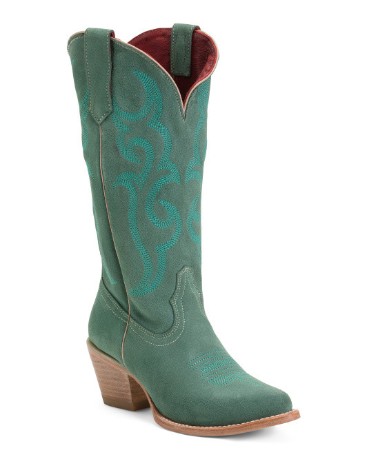 Made In Mexico Nubuck Leather Quinn V-toe Cowboy Boots | TJ Maxx