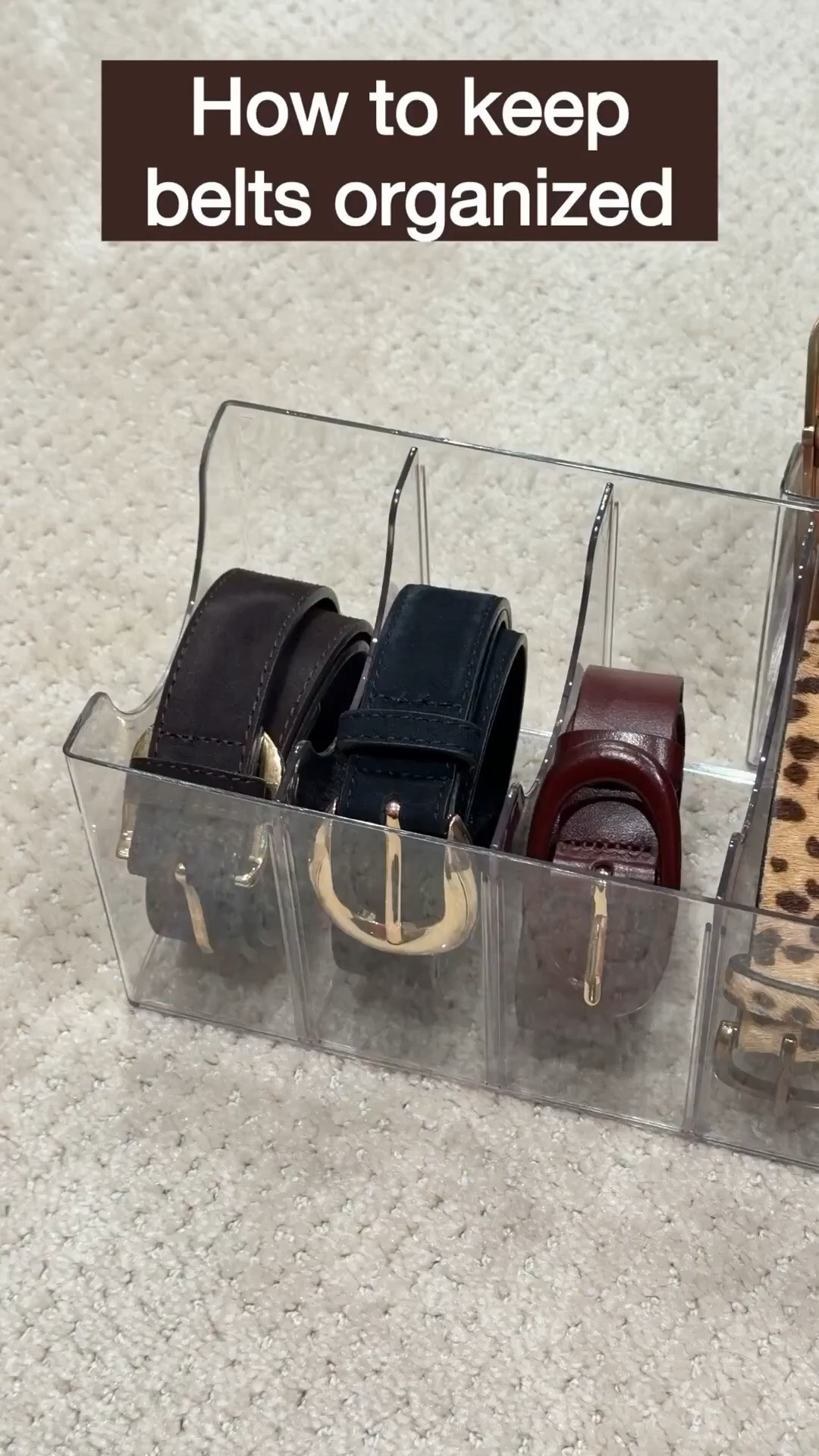 I use this clear belt organizer to keep all of my belts visible and easy to grab. No digging, no forgetting what I have.

This is a small part of my Signature Wardrobe process. When everything has a place, getting dressed becomes effortless. A quick closet edit, keeping only what you actually wear, and organizing it in a way you can see it changes everything.

#LTKHome #LTKdayinmylife #LTKmomlife