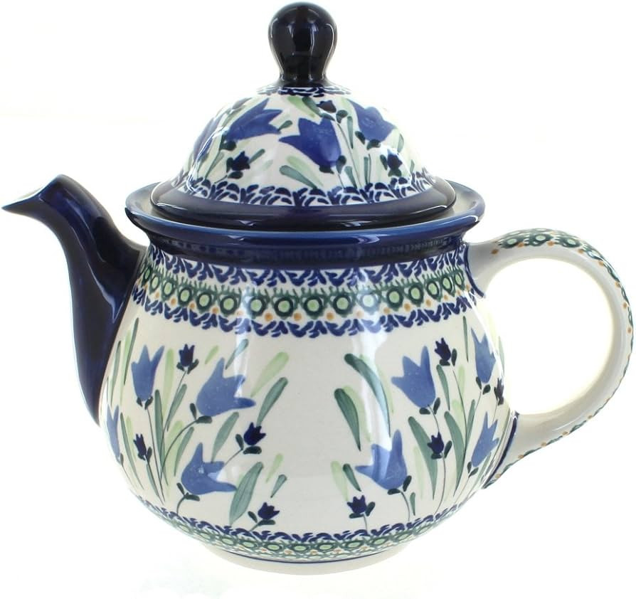 Blue Rose Polish Pottery Blue Tulip Large Teapot | Amazon (US)