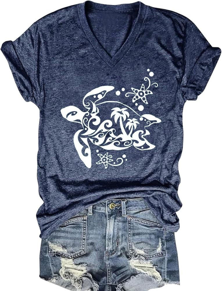 Women's T-Shirts V-Neck Boho Flowers Wildflowers Tee Cute Summer Graphic Shirts Short Sleeve T Sh... | Amazon (US)