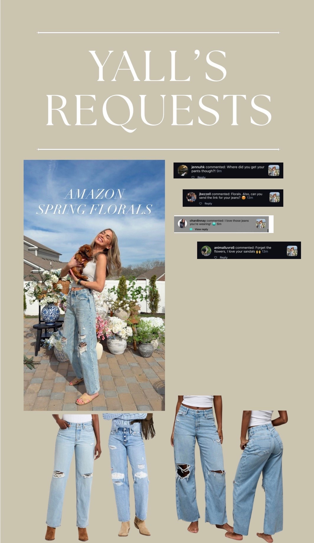 The exact pair was target from two years ago and they no longer sell them however here are 3 styles I think are great options. The bottom right is the most promising! The key is to wear them around eh house and wear them in. 🫶🏼

The ones from AE are the ones I’m referring to btw!

•
•
Acid wash destroyed women’s high waist baggy jeans, spring summer outfits, denim style ideas 

#LTKTall #LTKootd