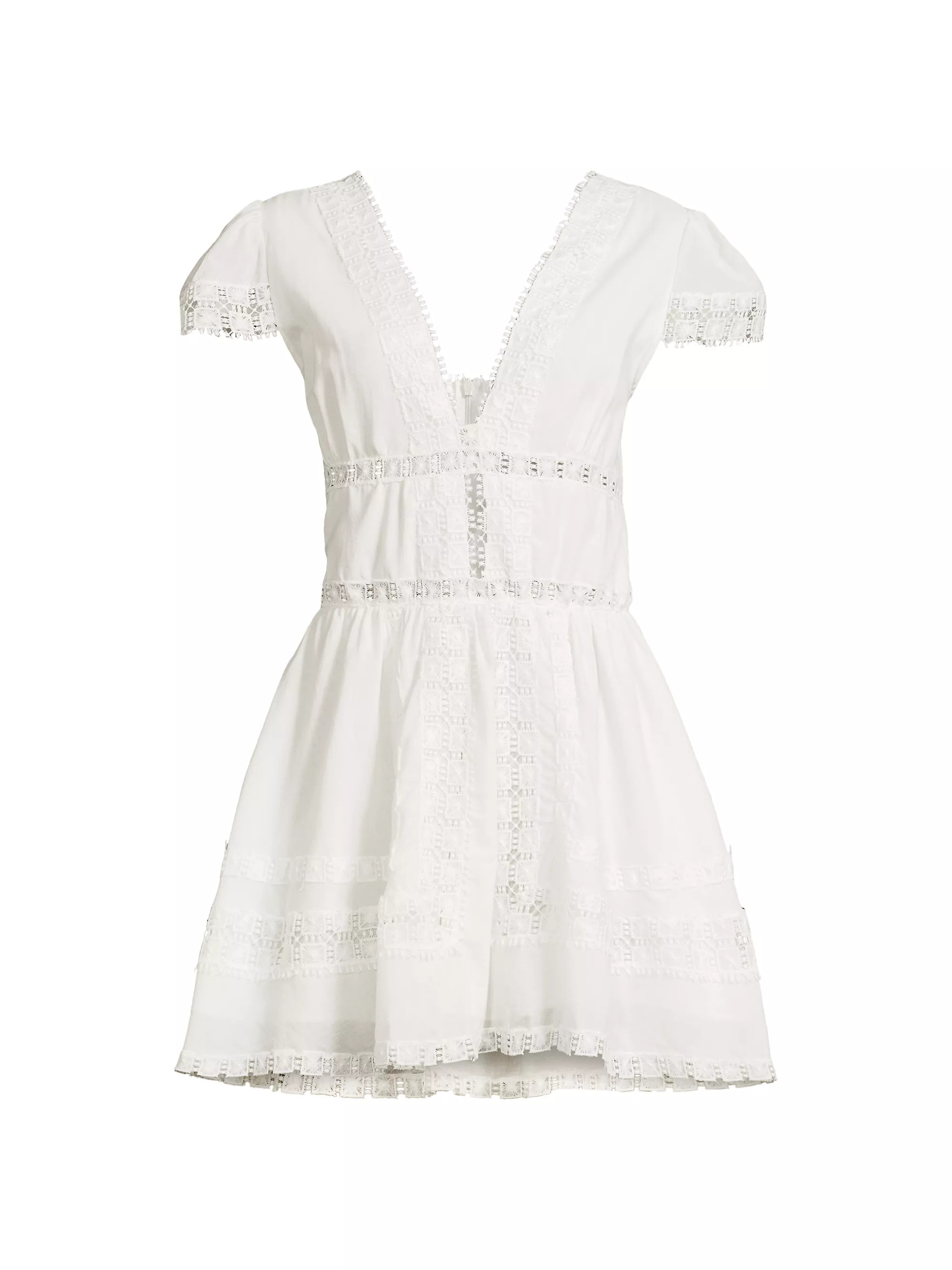 Piper Lace-Trimmed Cotton Minidress | Saks Fifth Avenue