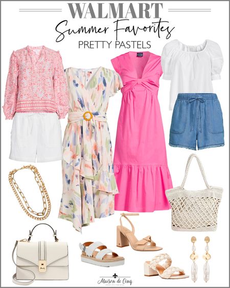 Pretty pinks and florals for summer? Yes please!

#summerfashion 
#summerdress 
#shorts #summerhandbag #floraldress #whitetop #summersandals 

#LTKwedding #LTKSeasonal #LTKunder50