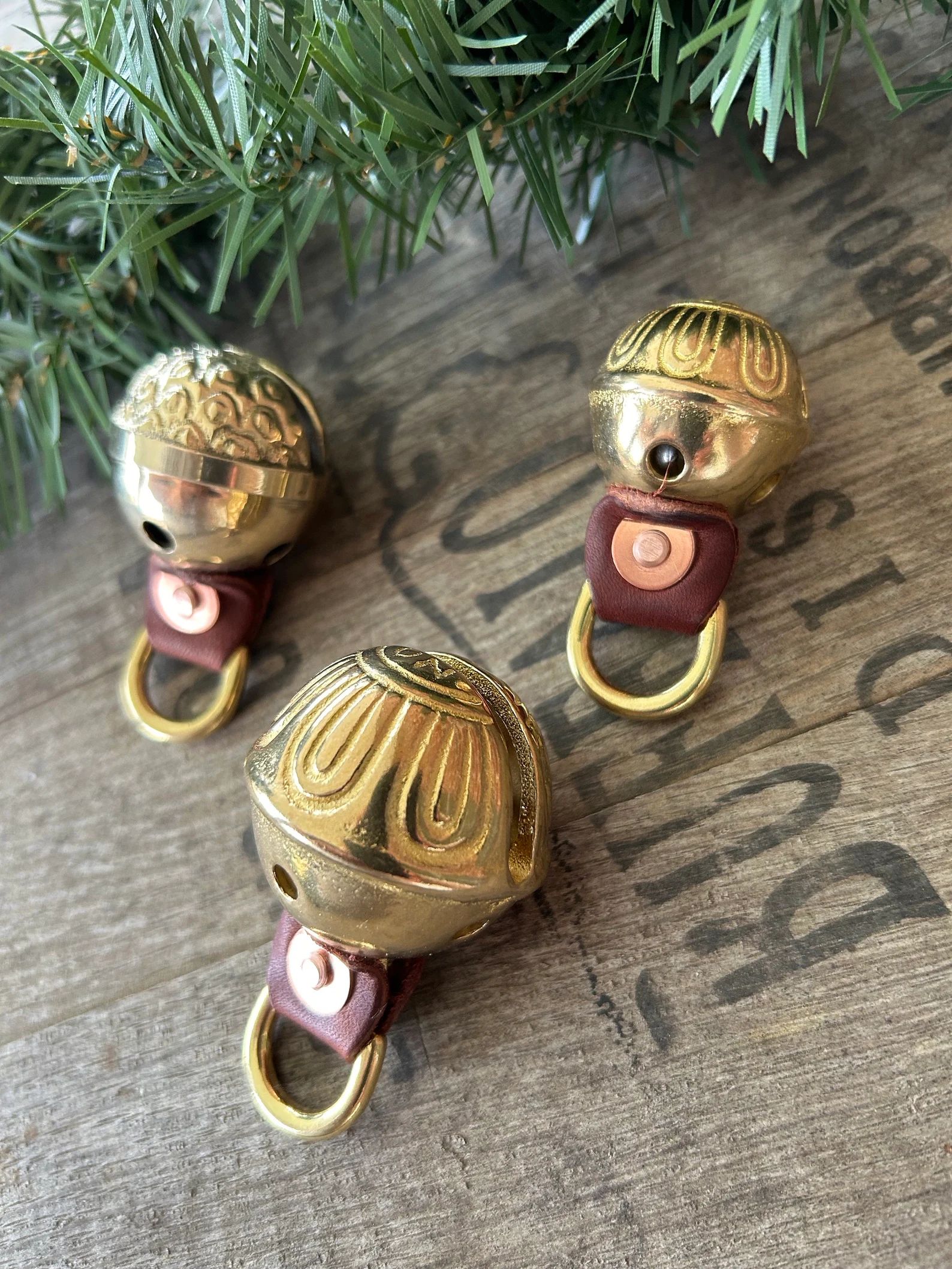 3 Brass Bells Solid Brass Sleigh Bell Ornaments - Etsy | Etsy (US)