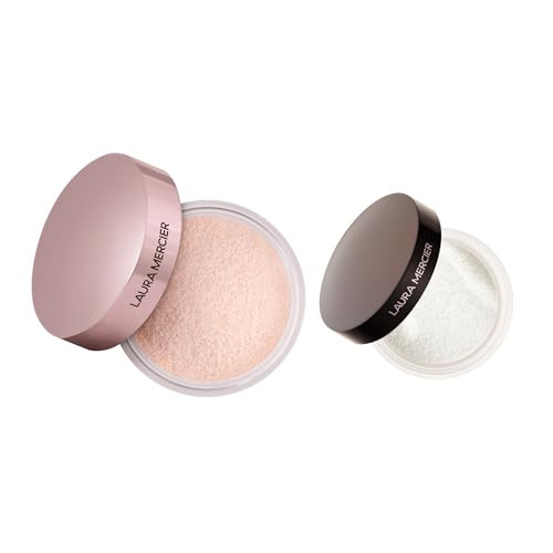 Laura Mercier Translucent Loose Setting Powder in Tone-Up Rose and Secret Brightening Powder for Under Eyes in Shade Translucent Bundle | Amazon (US)