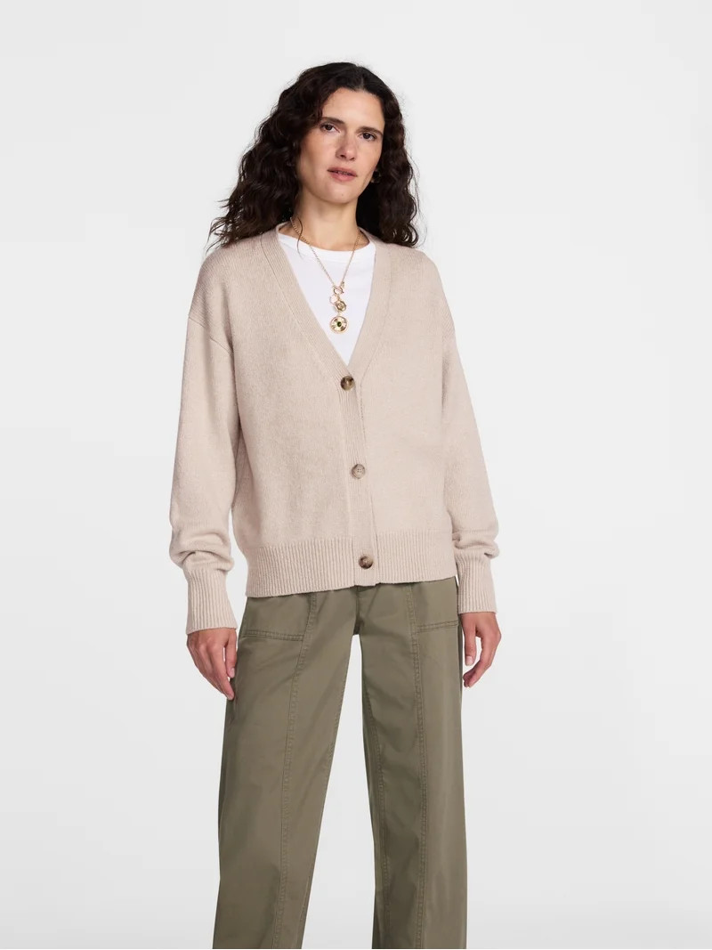 Scenario Women's Button Front Lightweight Cardigan, Sizes XS-XXXL | Walmart (US)
