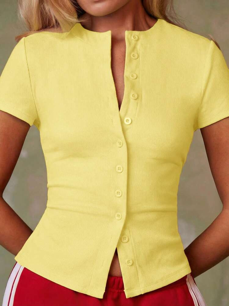 Athîral Women's Casual Short Sleeve Red Cardigan | SHEIN