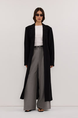 VIDA BLACK LONGLINE BLAZER COAT | DISSH