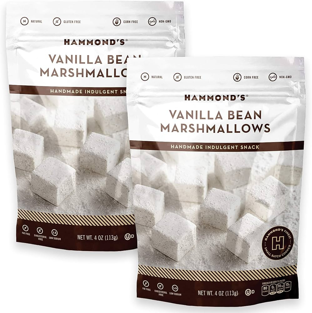 Hammond’s Candies Gourmet Marshmallows – Vanilla Bean | Great for Snacking, Hot Chocolate, S... | Amazon (US)
