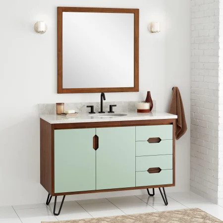 Millie 48" Teak Wood Single Vanity Cabinet - Choose Your Vanity Top and Sink Configuration | Build.com, Inc.