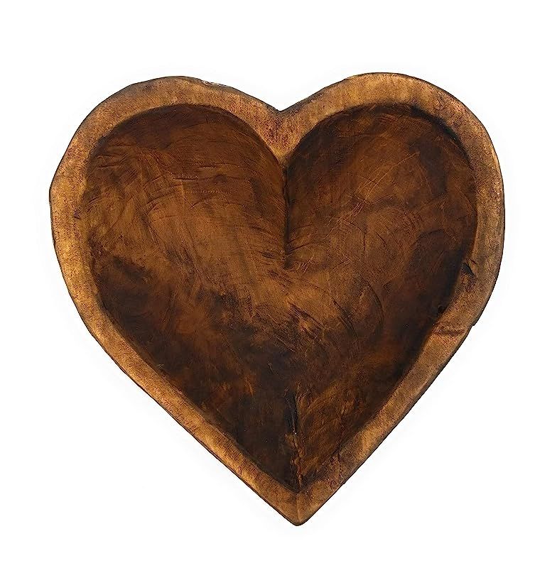 Large Wood Heart Bowl- Wood Dough Bowl | Amazon (US)