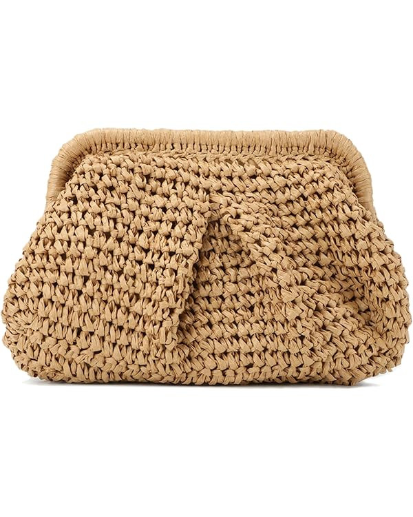 Emprier Straw Clutch Purses for Women Cloud Dumpling Pouch Straw Crossbody Shoulder Handbag Summe... | Amazon (US)