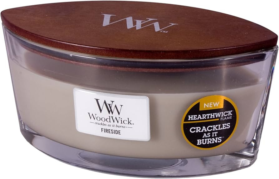 Woodwick Ellipse Scented Candle, Fireside, 16oz | Up to 50 Hours Burn Time | Amazon (US)