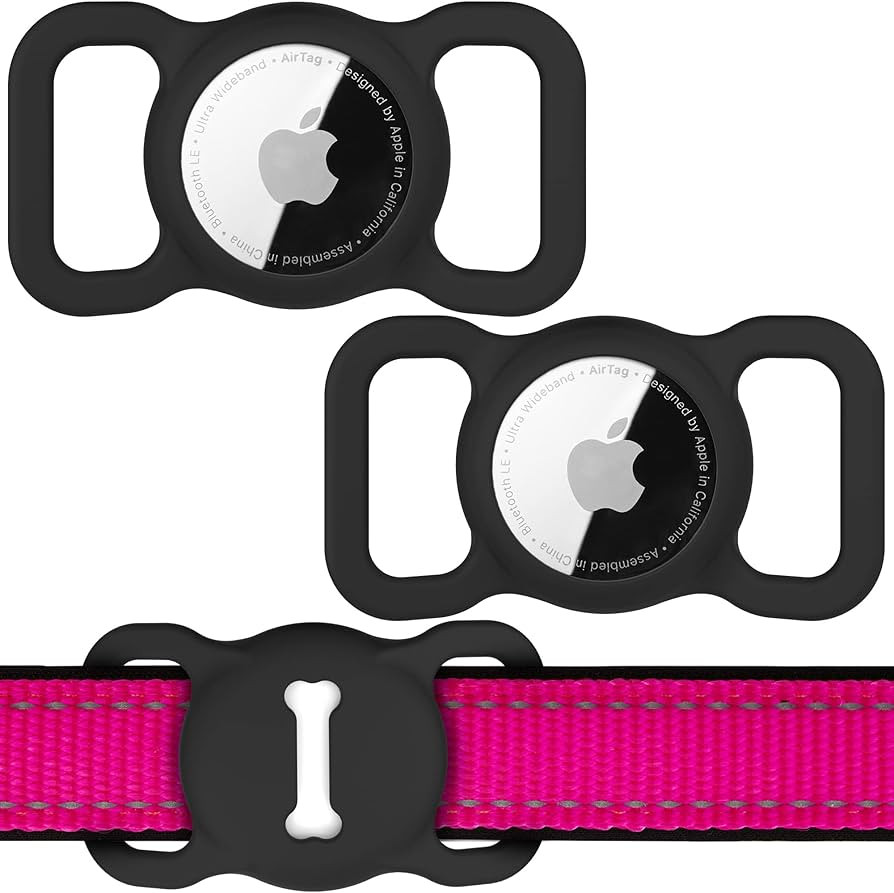 Airtag Dog Collar Holder, DLENP Air Tag Protective Cat Airtag Dog Collar,Silicone AirTags GPS Tra... | Amazon (US)