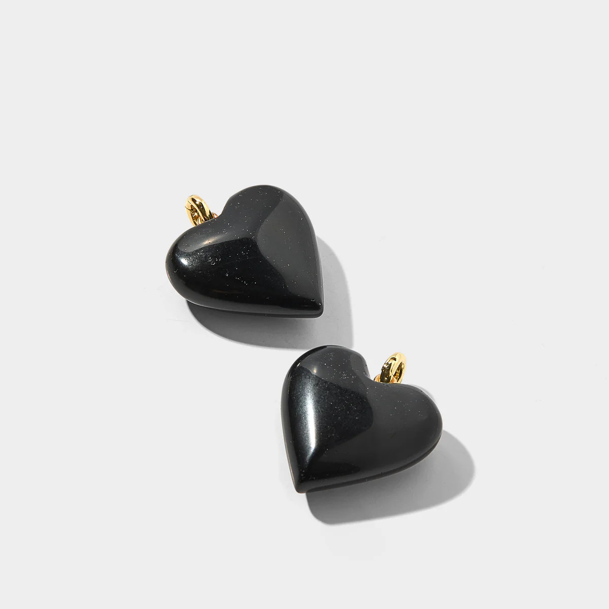 Black Stone Heart Charm | Allie + Bess