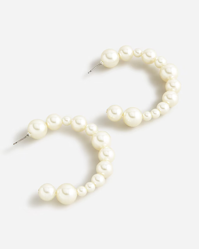 Mixed pearl hoops | J. Crew US