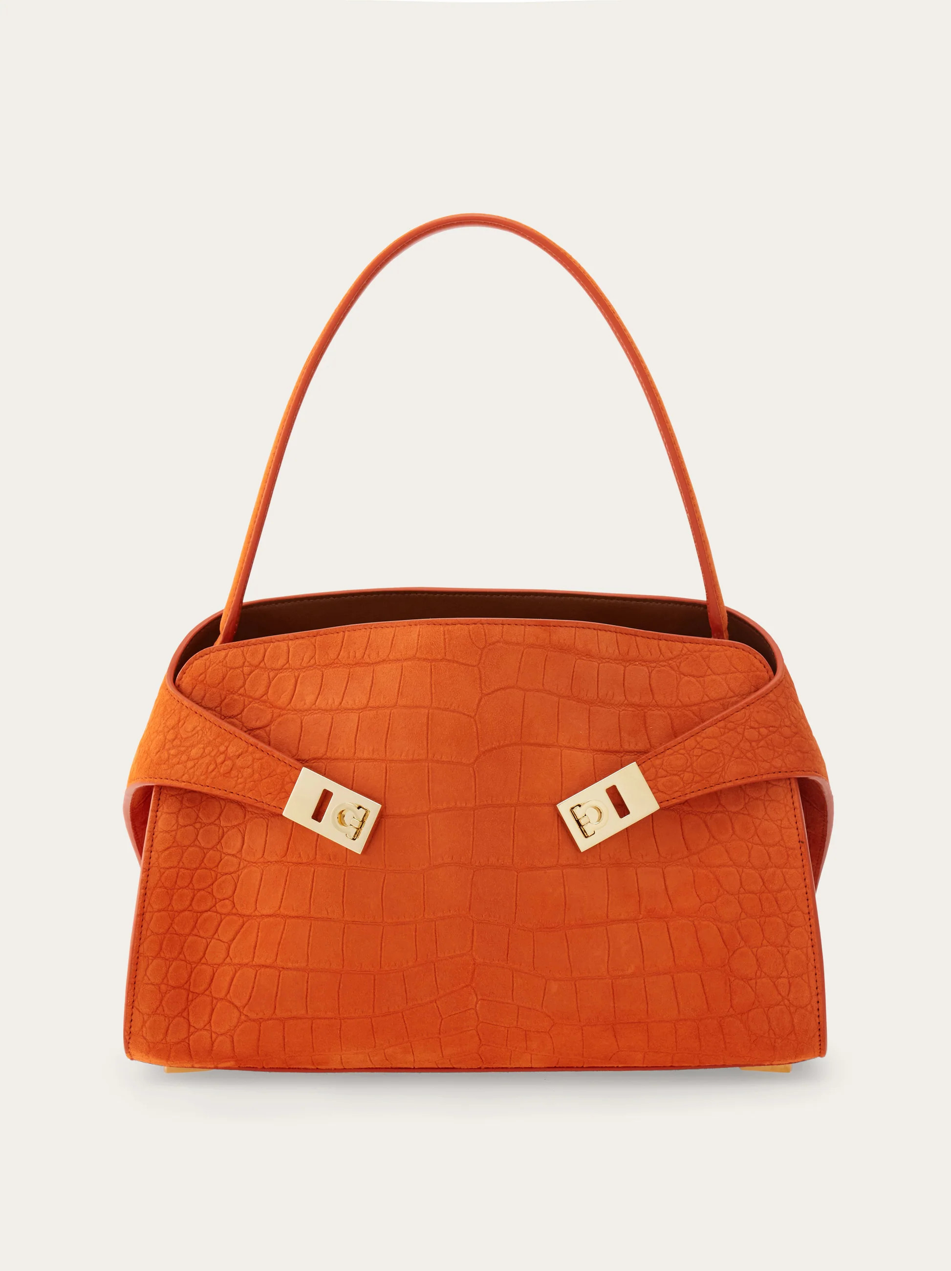 Ferragamo Women Hug soft shoulder bag (M) Orange | Ferragamo
