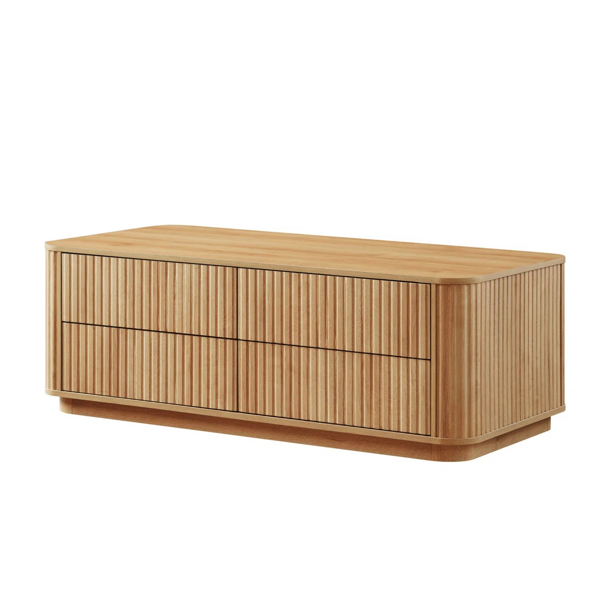 52"W Fluted Coffee Table with 4 Drawers | Wayfair North America