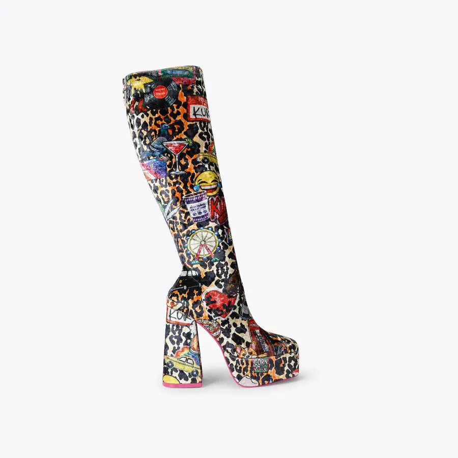 KR STRETCH PLATFORM BOOT Brown Platform Boot by Kurt Geiger London | Kurt Geiger US