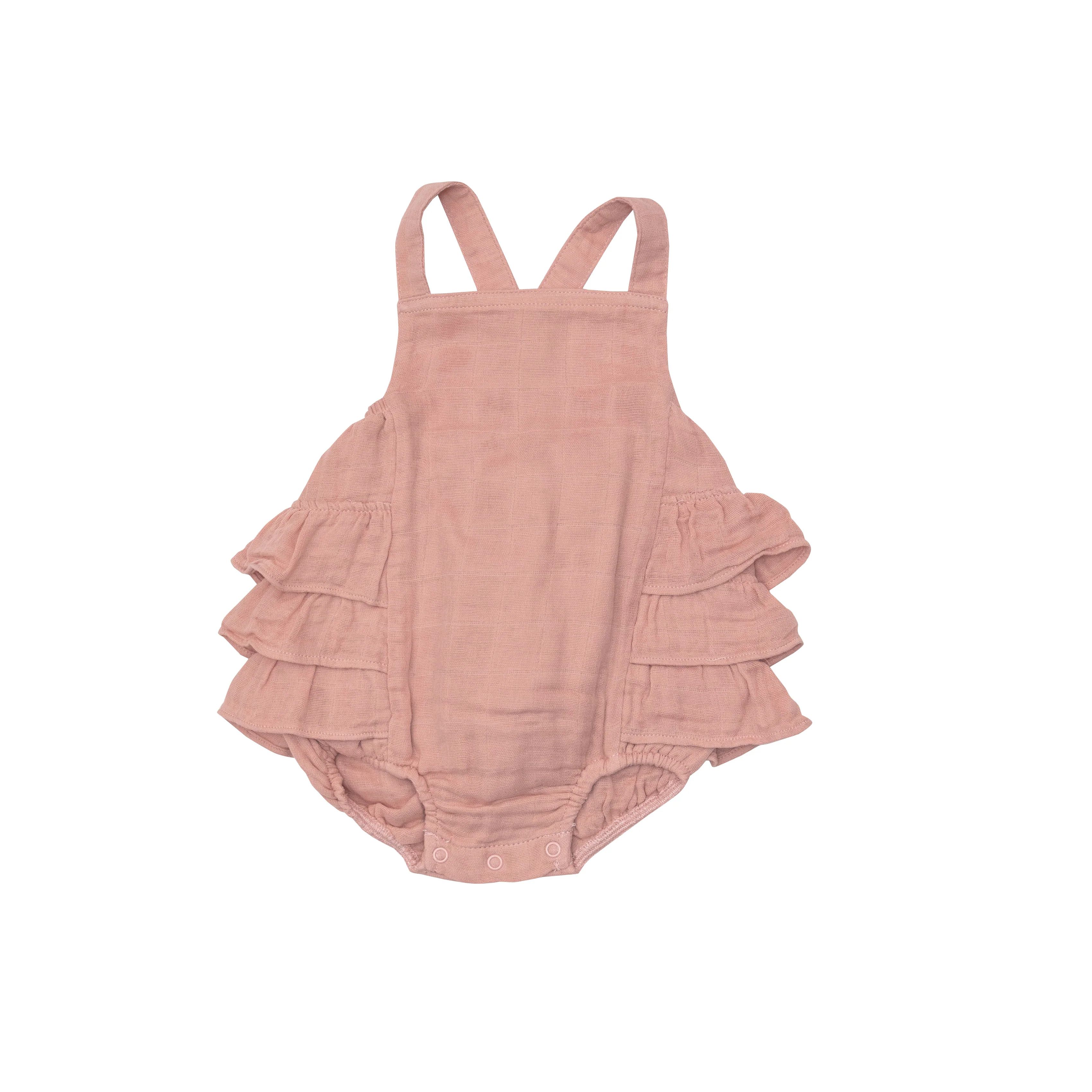 Ruffle Sunsuit, Dusty Rose | SpearmintLOVE