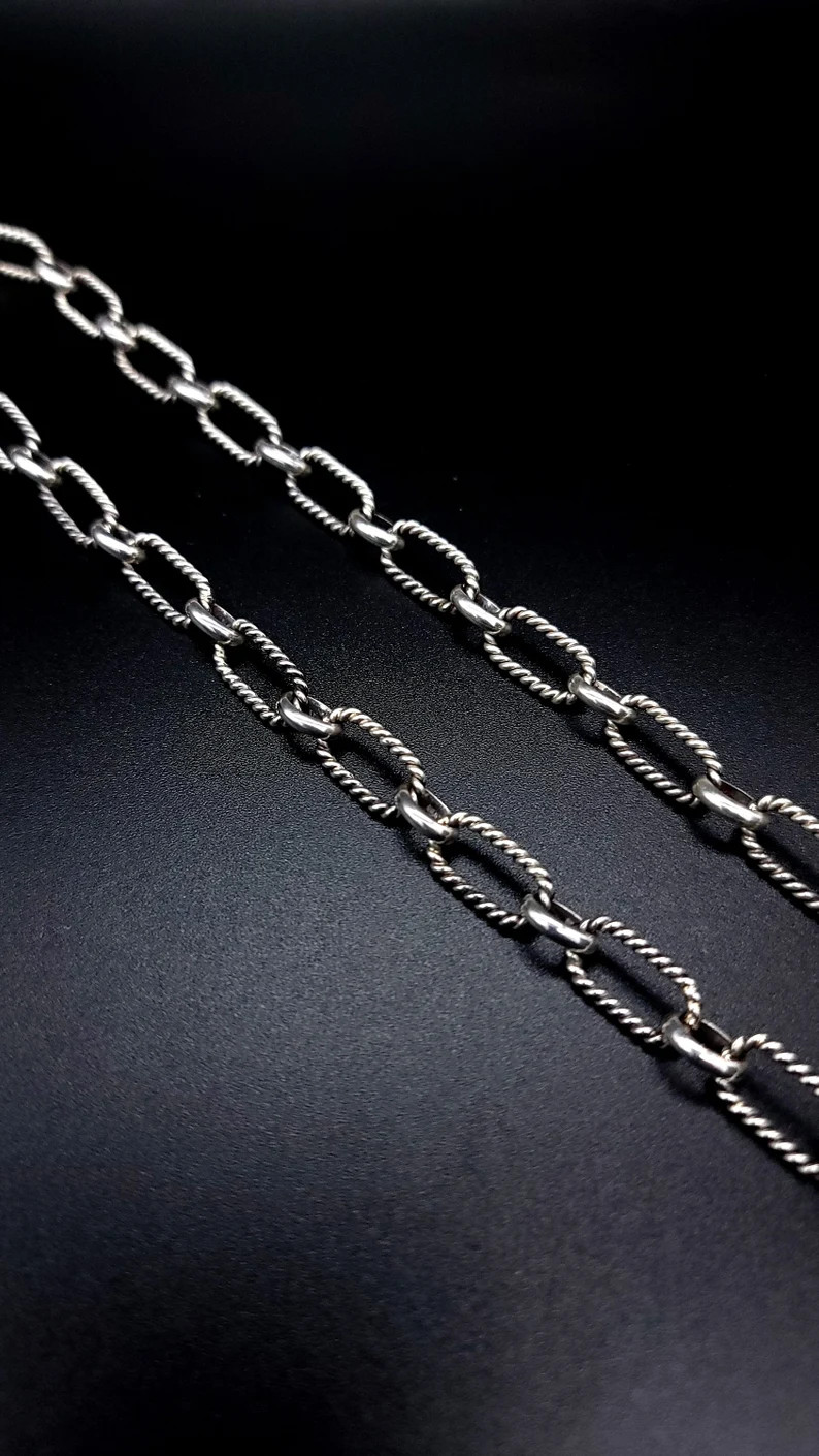 Twist Wire Chain//sterling Silver Chain//lariat Chain//navajo Chain//navajo Handmade//handmade Ch... | Etsy (US)