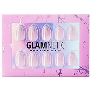 Glamnetic Press On Nails - Winter Storm | Semi-Transparent Short Almond Nails, Reusable | 12 Size... | Amazon (US)