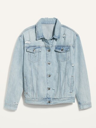 Boyfriend Ripped Light-Wash Jean Jacket for Women | Old Navy (US)
