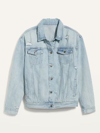 Boyfriend Ripped Light-Wash Jean Jacket for Women | Old Navy (US)