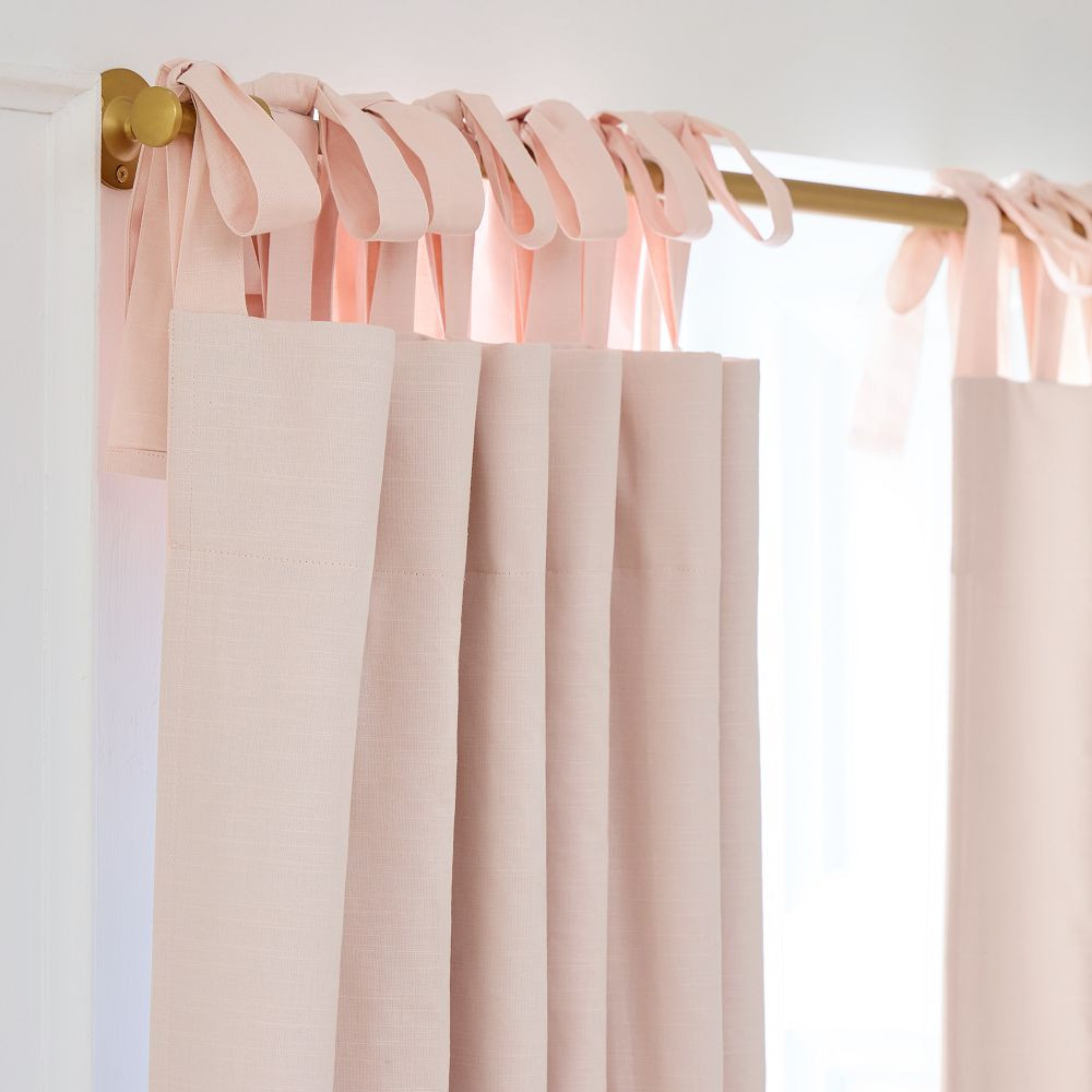 Cotton Tie-Top Blackout Curtain | West Elm (US)