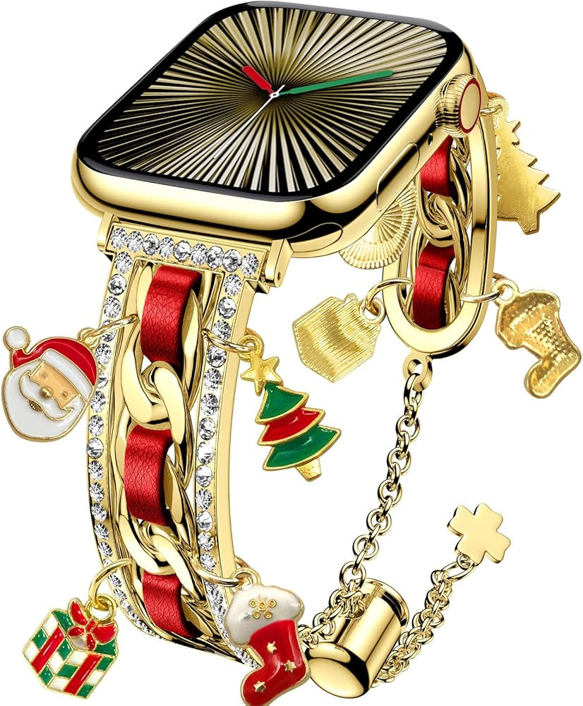 XYF Stylish Compatible with Women Apple Watch Bands 41mm 40mm 38mm 42mm 46mm 45mm 44mm 49mm, Blin... | Amazon (US)