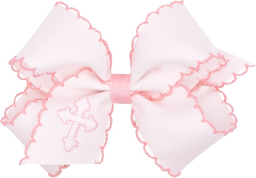 Wee Ones Girls' Easter Themed Stitch Edge Embroidered Grosgrain Hair Bow on a WeeStay No-Slip Hai... | Amazon (US)