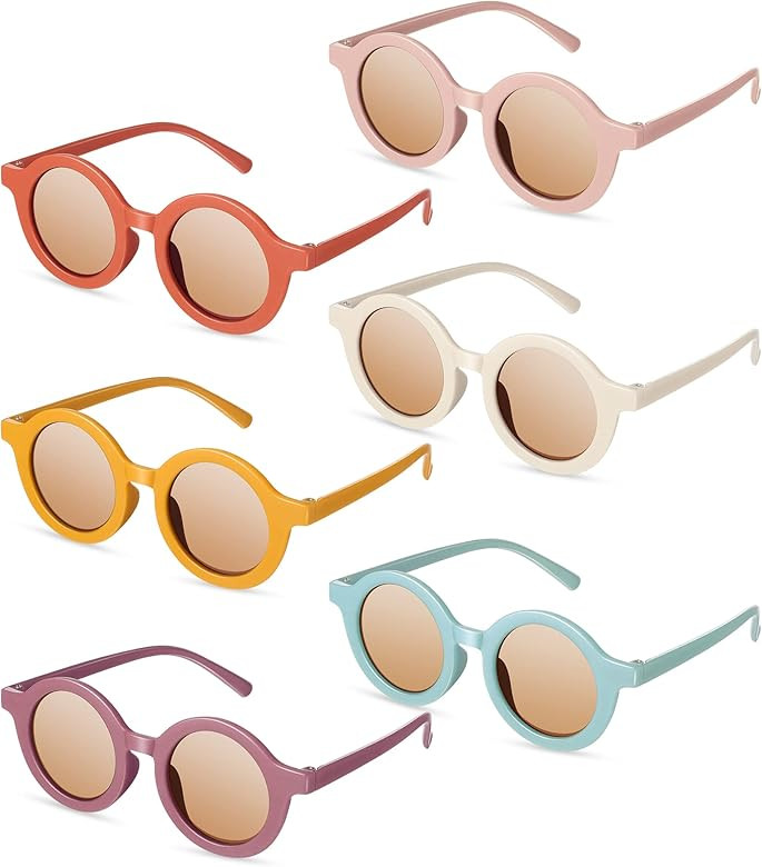 Frienda 6 Pairs Kids Round Cute Circle Sunglasses for Baby Toddler Infant Polarized Frame Sunglas... | Amazon (US)