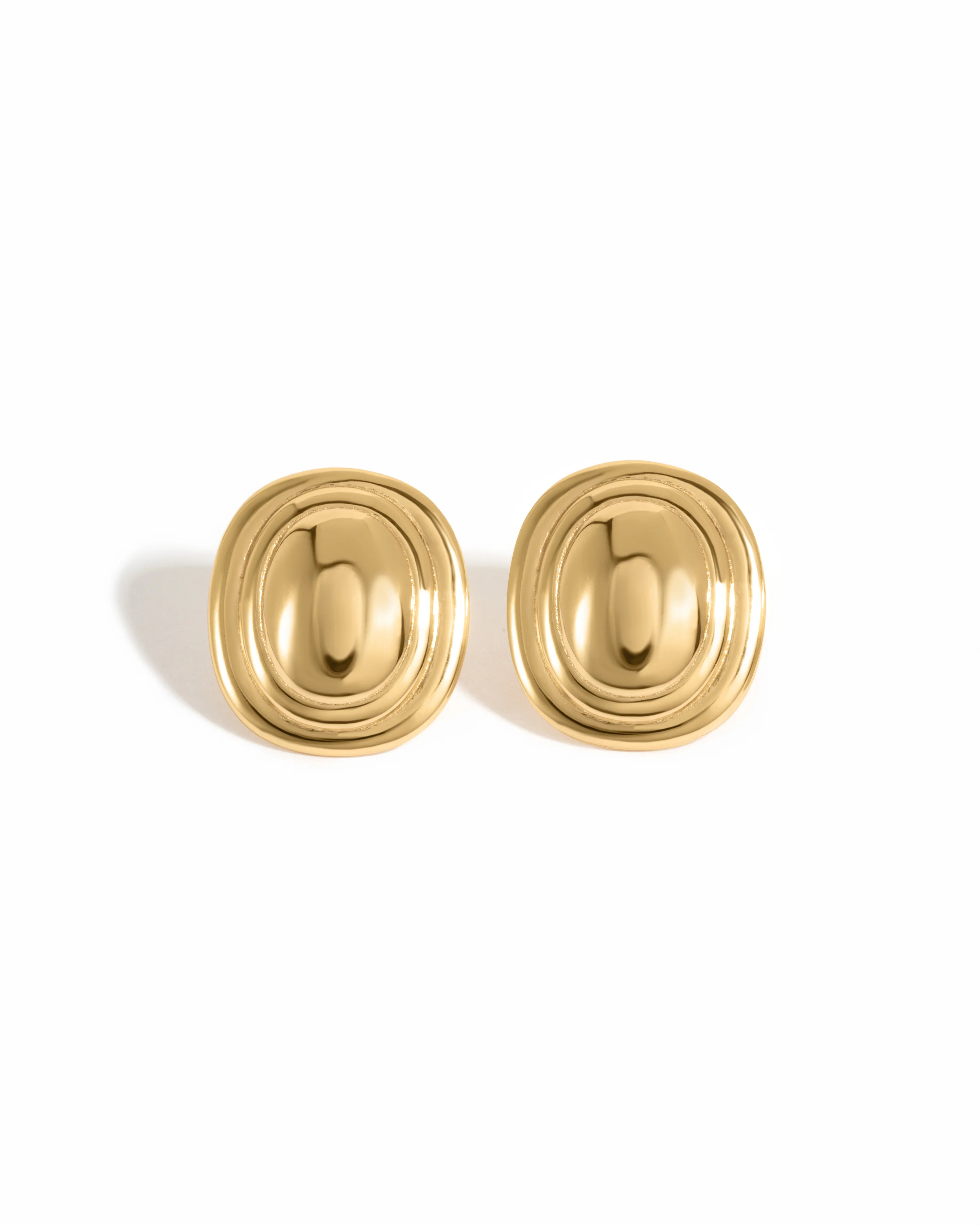 Oval Statement Stud Earrings | Sami Jewels | Sami Jewels