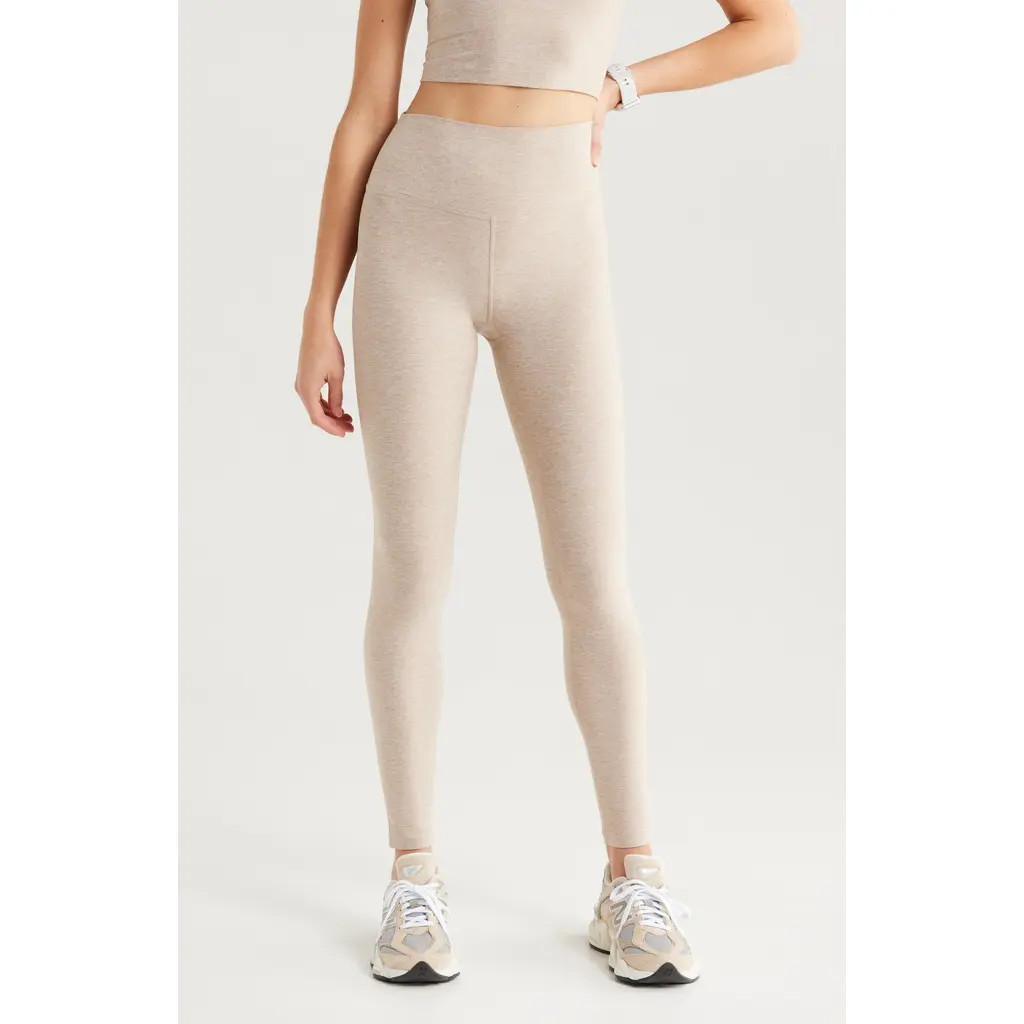 Zella Renew Mélange High Waist Leggings in Tan Thread Melange at Nordstrom, Size X-Large | Nordstrom